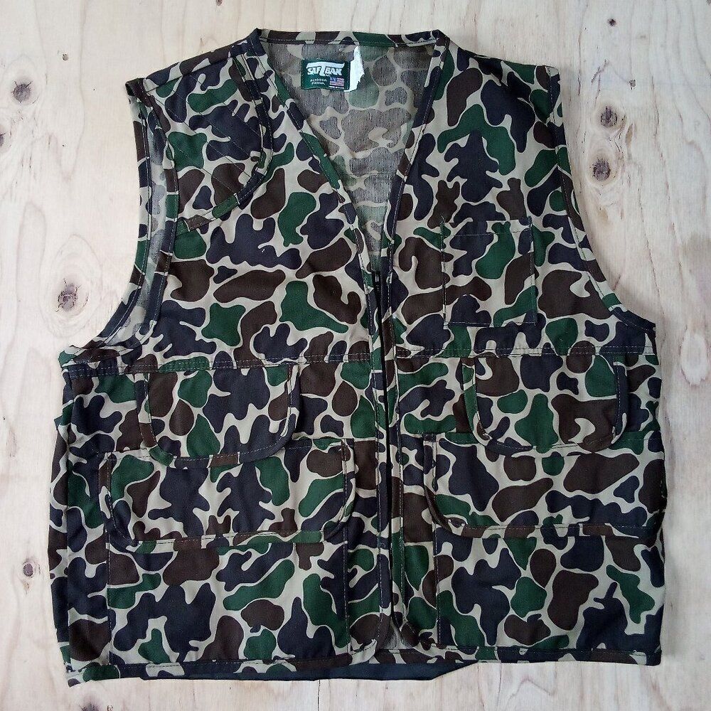 Vintage Saftbak Camouflage Vest Hunting Game Pocket